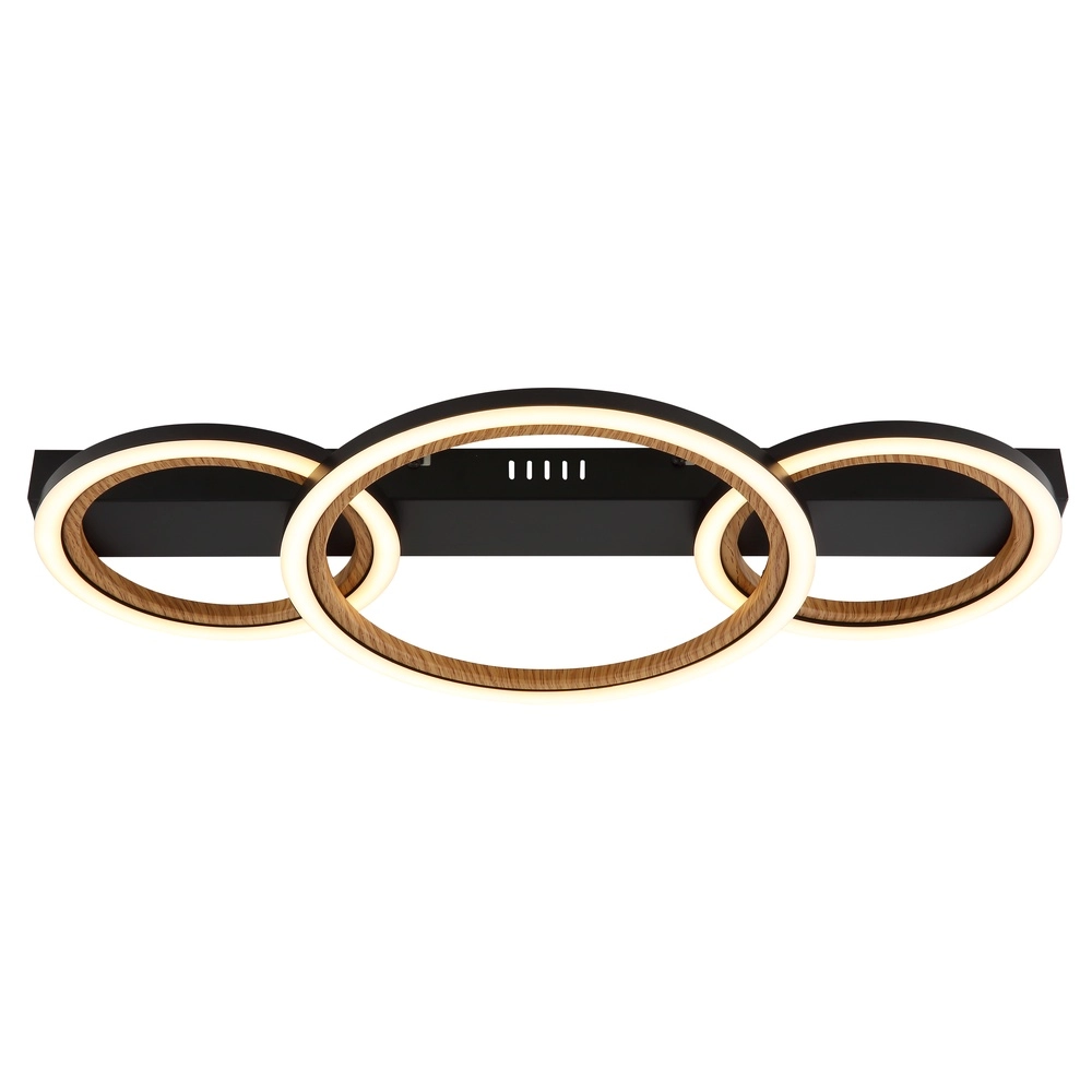 Plafondlamp Dakari I 3 ringen zwart Globo 9007371533787