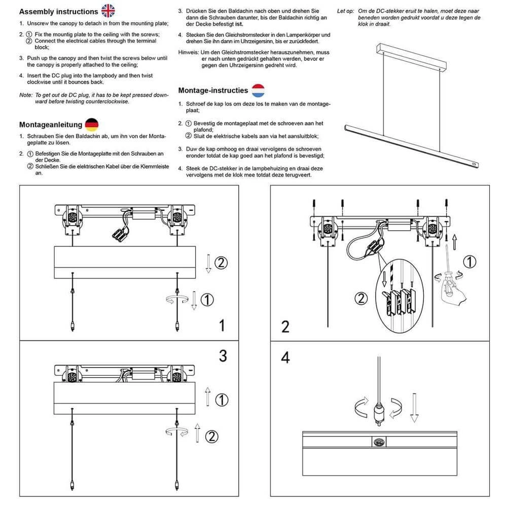 Design hanglamp Fluxy 120cm zwart Steinhauer 8712746177831