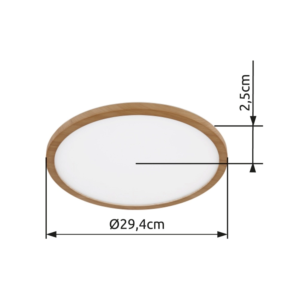 Plafonniere Sapana Ø 29,4cm hout Globo 9007371445424