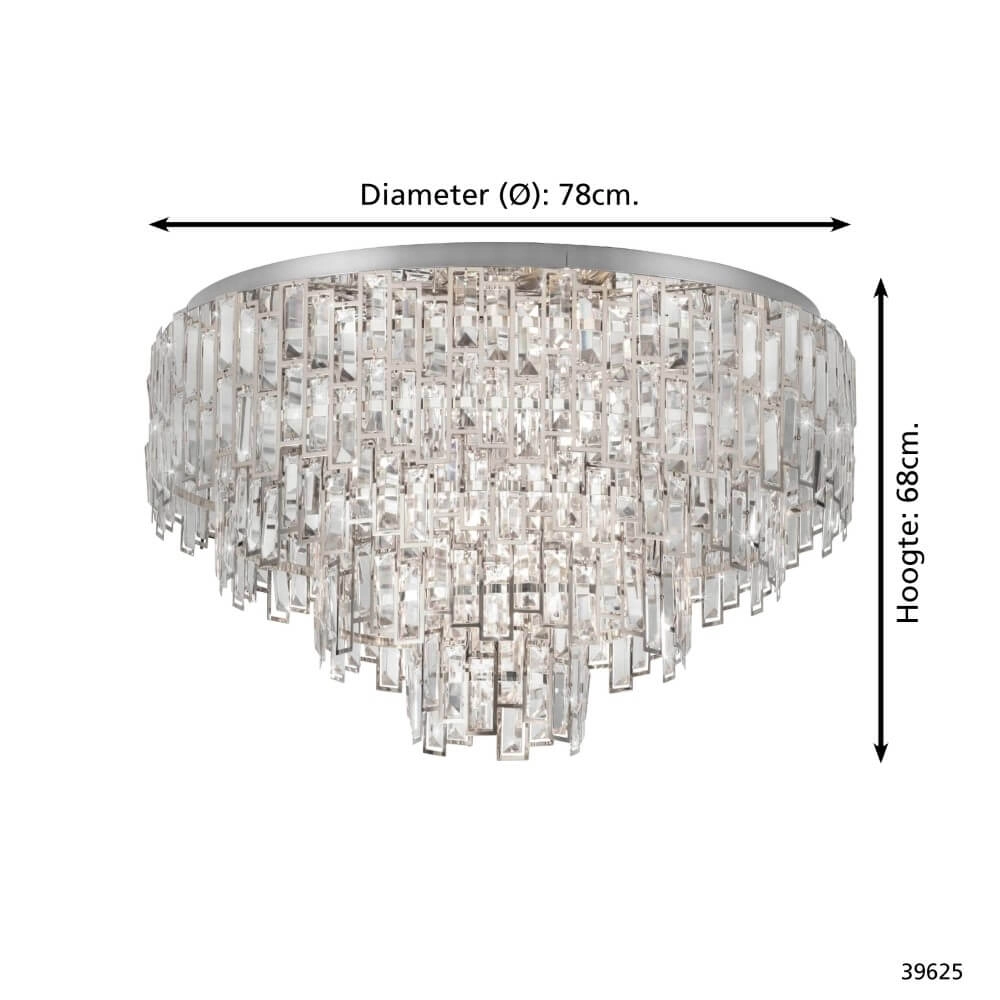 Ø 78cm plafond kroonluchter Calmeilles 1 chroom Stars of Light 9002759396251