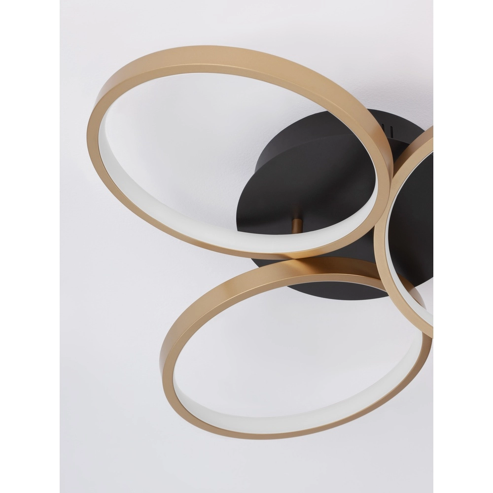 Design plafondlamp Elize zwart met goud Ø 55cm Lyora 5212017433138