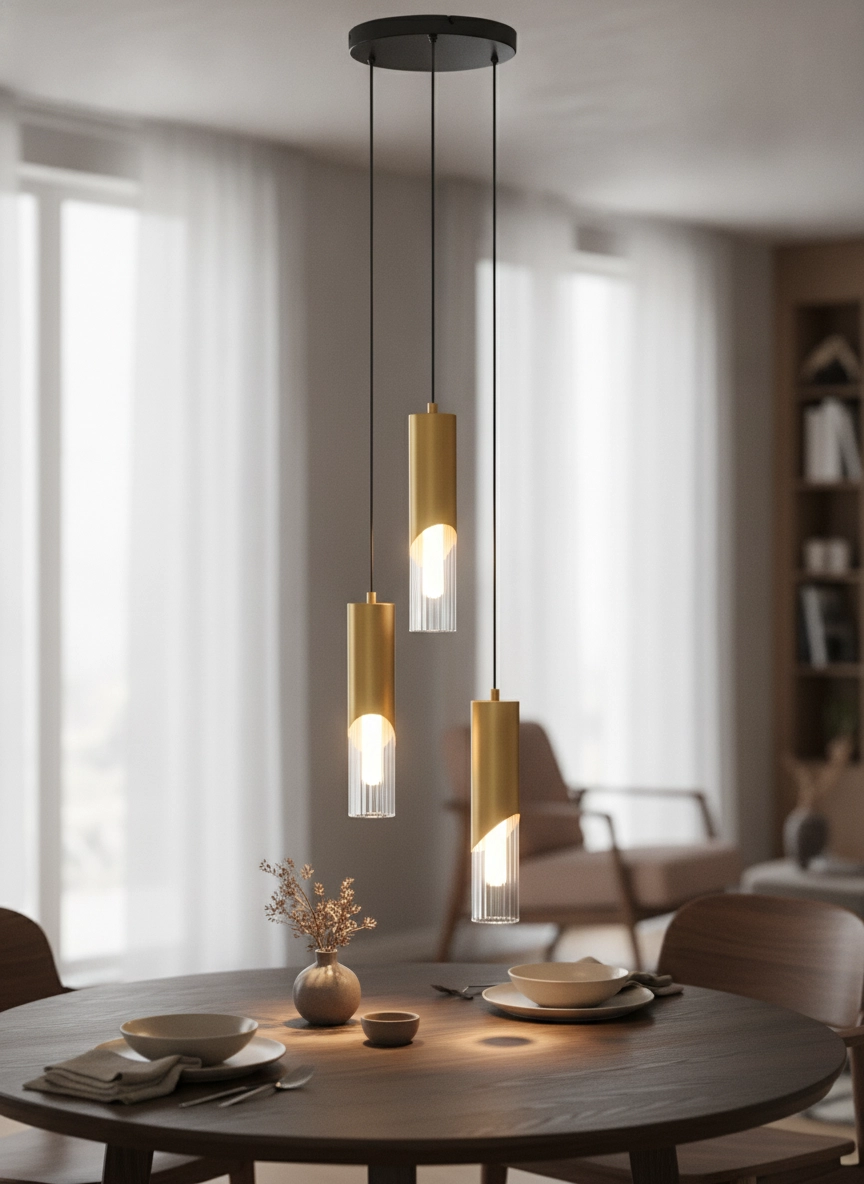 Design hanglamp Modesto Ø 25cm goud 3-lichts