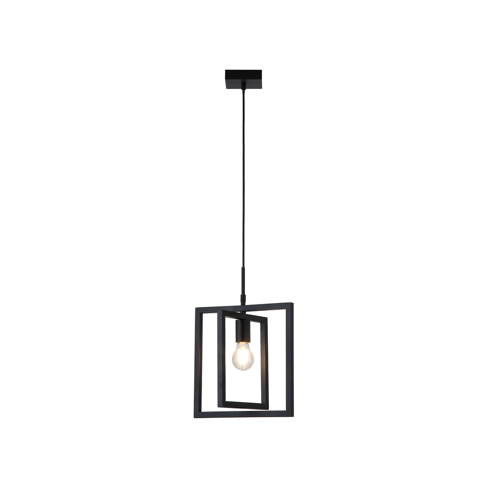 Zwarte hanglamp Plaza enkel