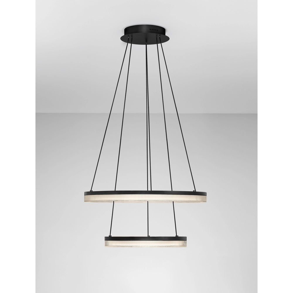 Zwarte hanglamp Lonela dubbel