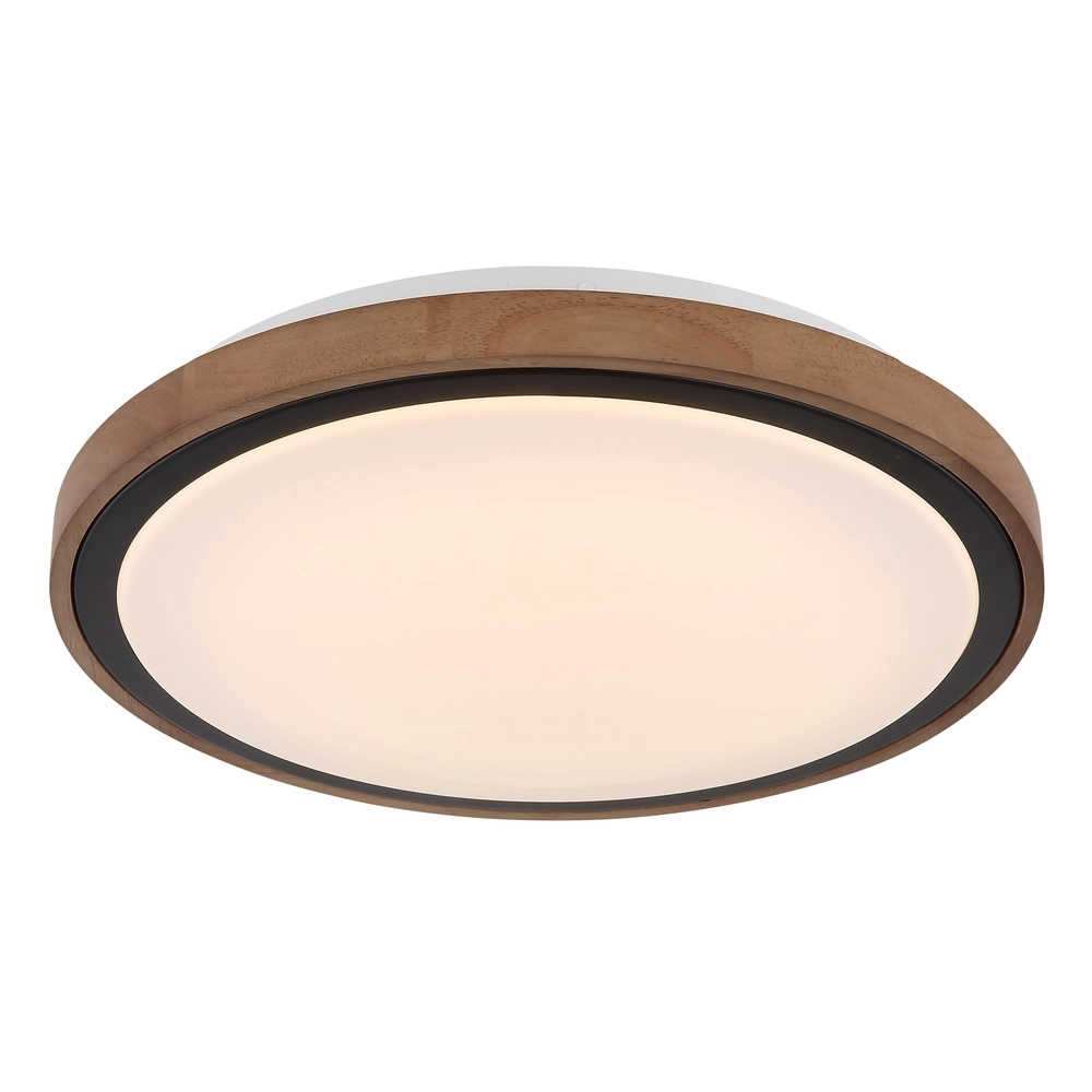 Plafondlamp Bruno Ø 36cm zwart met hout Globo 9007371474592