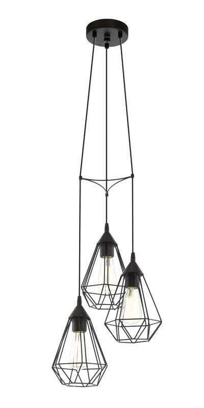 Hanglamp Tarbes 3-lichts zwart