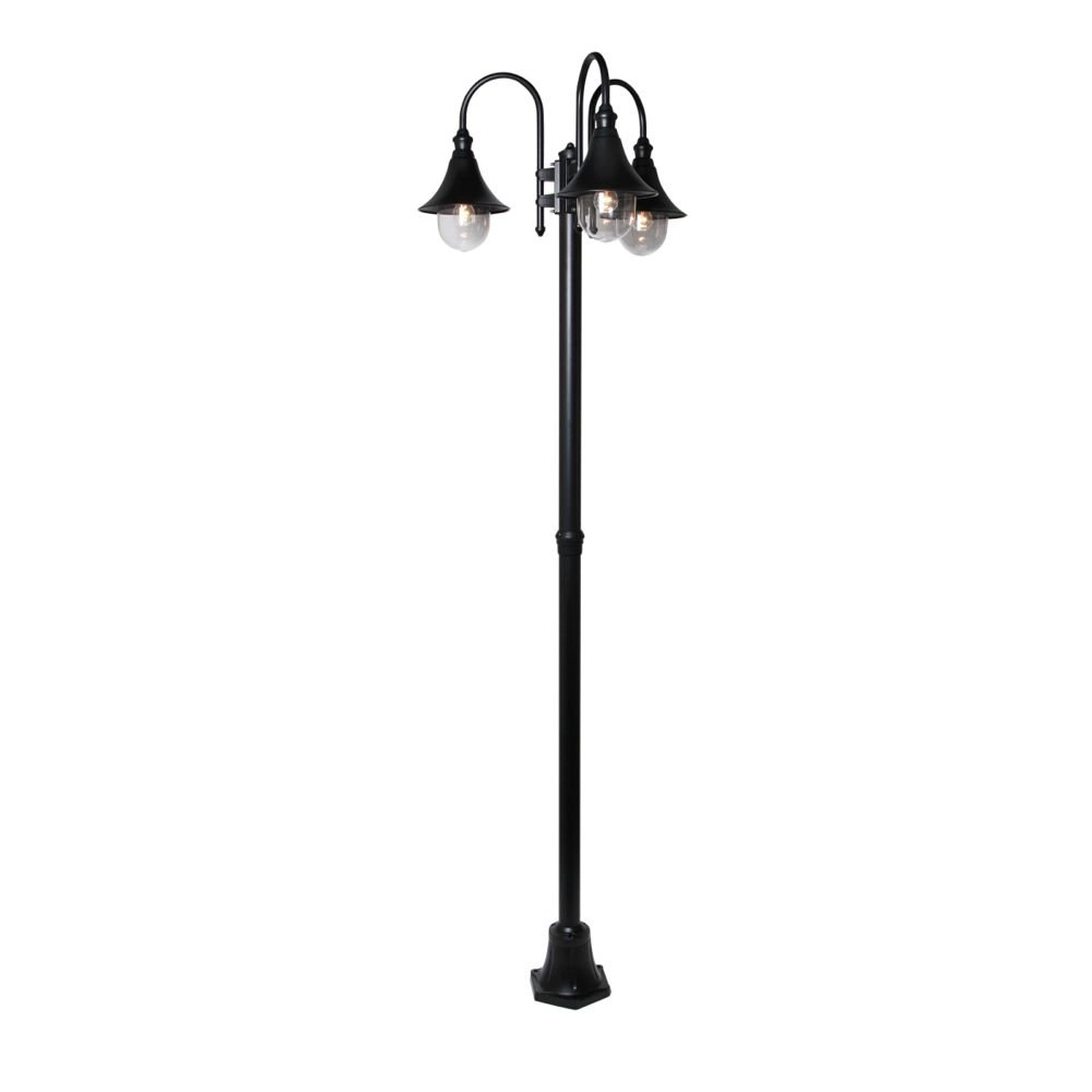 Staande tuinlamp Calice 3-lichts zwart