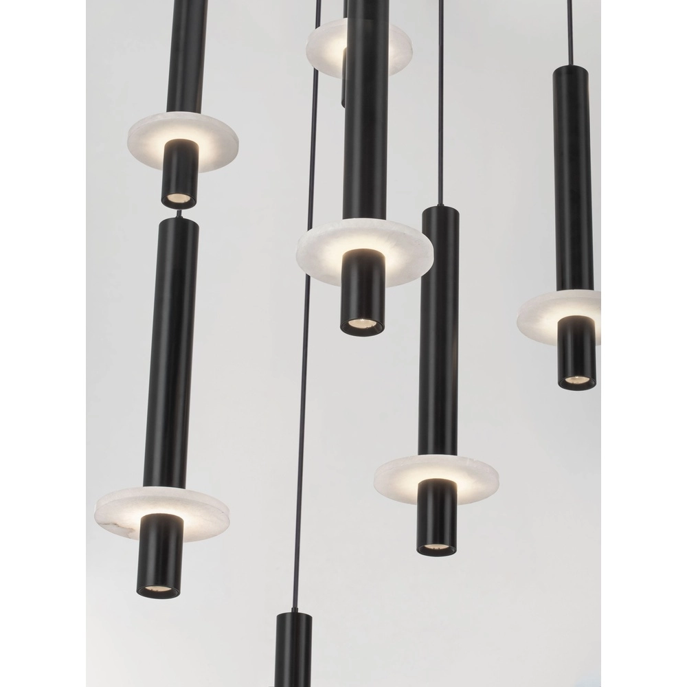 Design hanglamp Noemi zwart met wit Ø 62cm Lyora 5212063503298