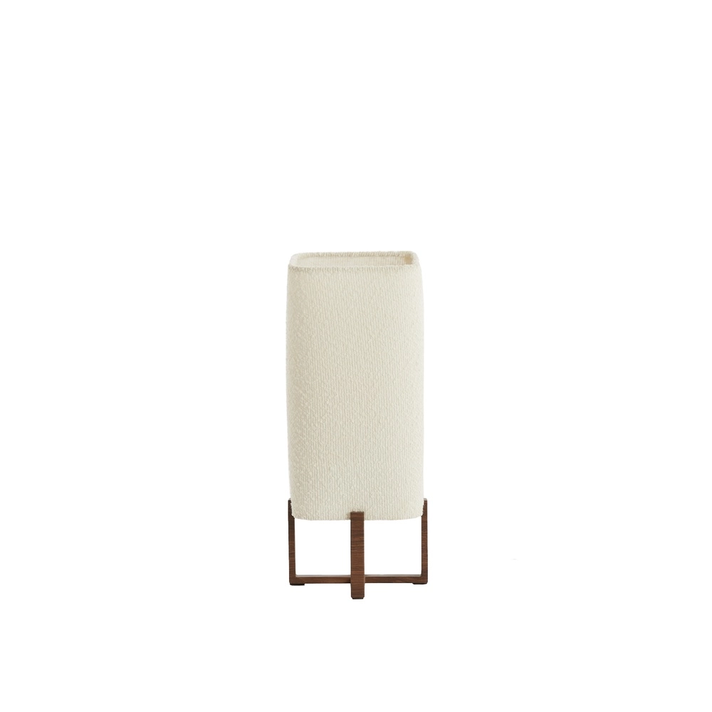 Tafellamp Wyn 39cm - crème touw met walnoot look