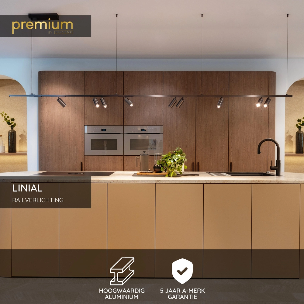 Rail eindkap 1-fase Linial mat zwart chroom set van 2 Premium by Lucide 5411212552020