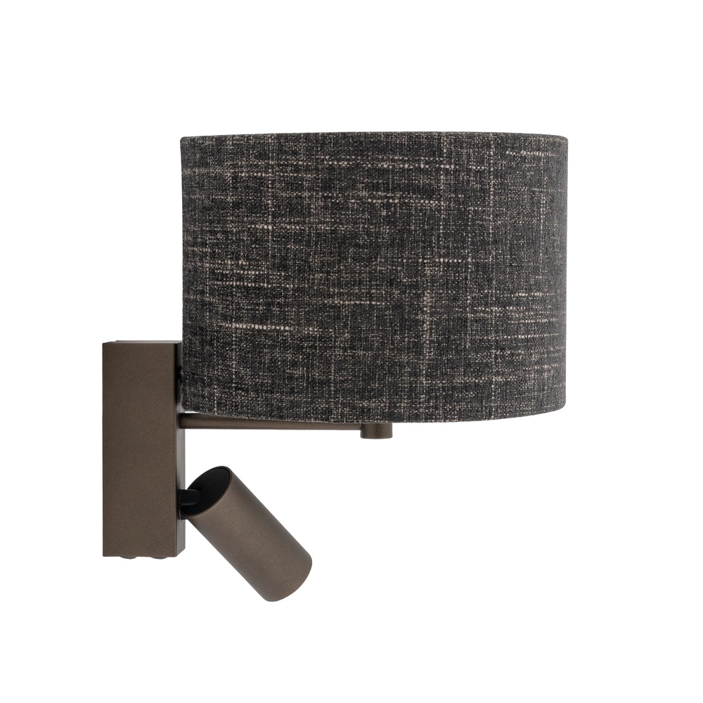 Wandlamp zwart melange Amarela met schemerlampkap Lyora 5903139116619