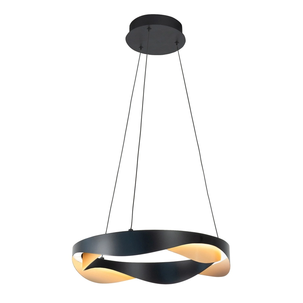 Design hanglamp Ascoli zwart met goud Ø 40cm