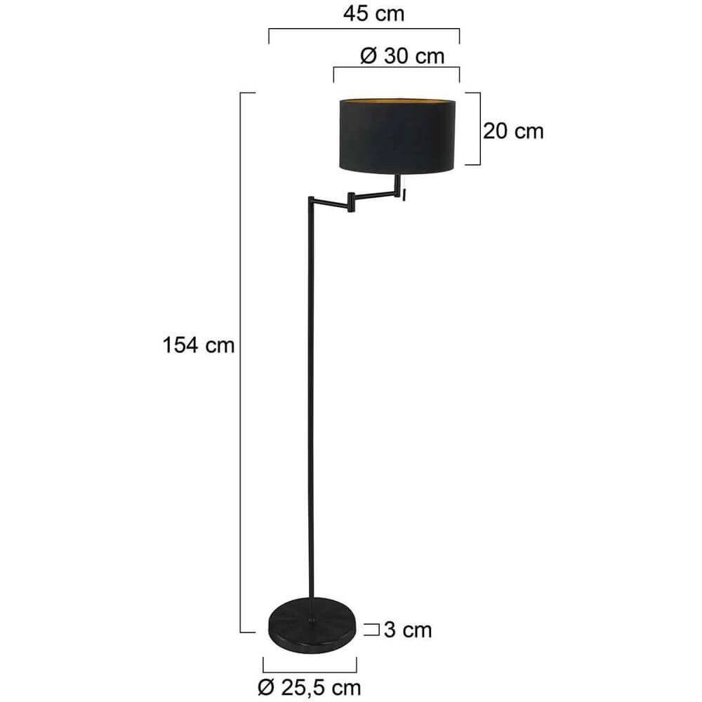 Vloerlamp Bella zwart Steinhauer 8712746174663