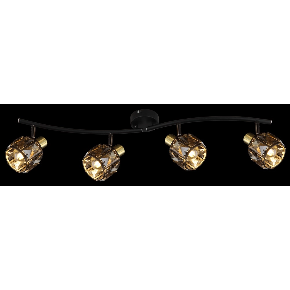 4-lichts plafondlamp Indiana zwart Globo 9007371443055