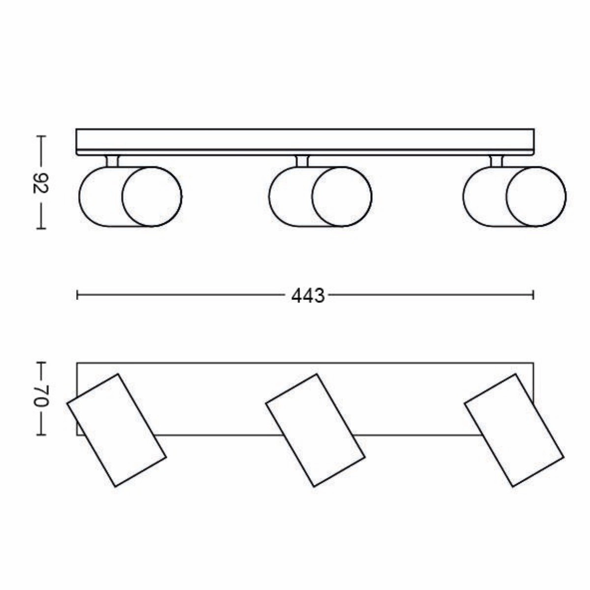 spot Kosipo 3-lichts zwart Philips 8718696164921