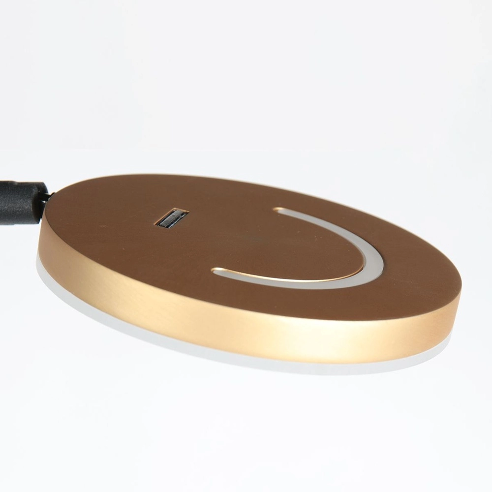 Design leeslamp Soleil zwart met gouden kap Steinhauer 8712746177381