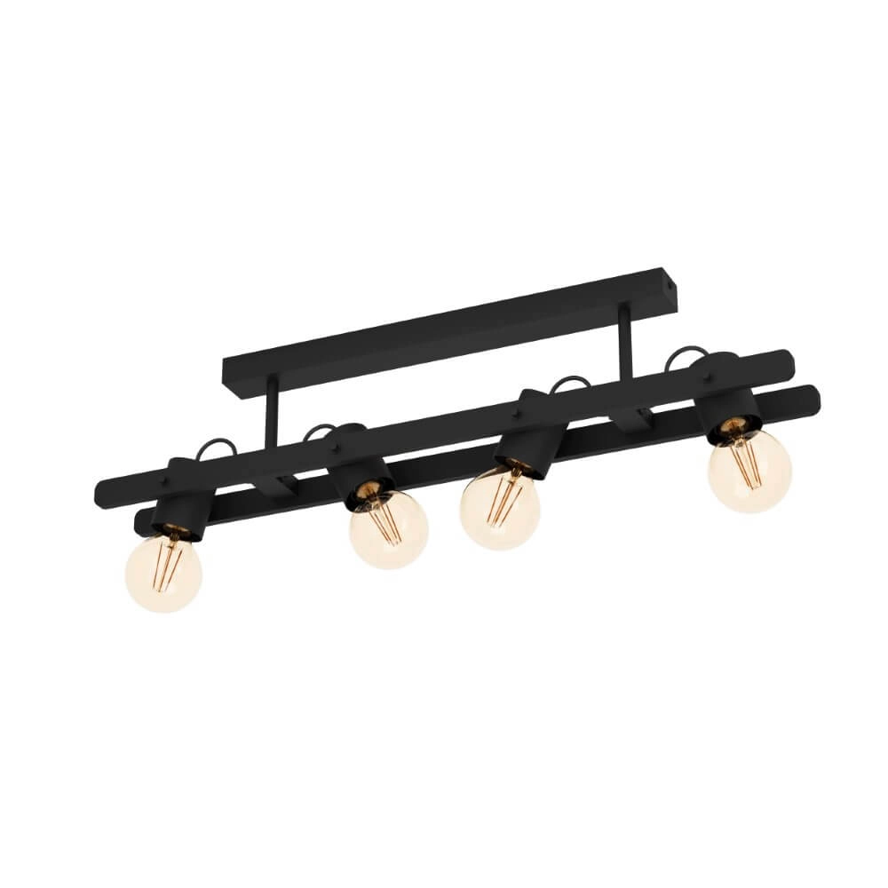 4-lichts plafondlamp Plimsoll zwart