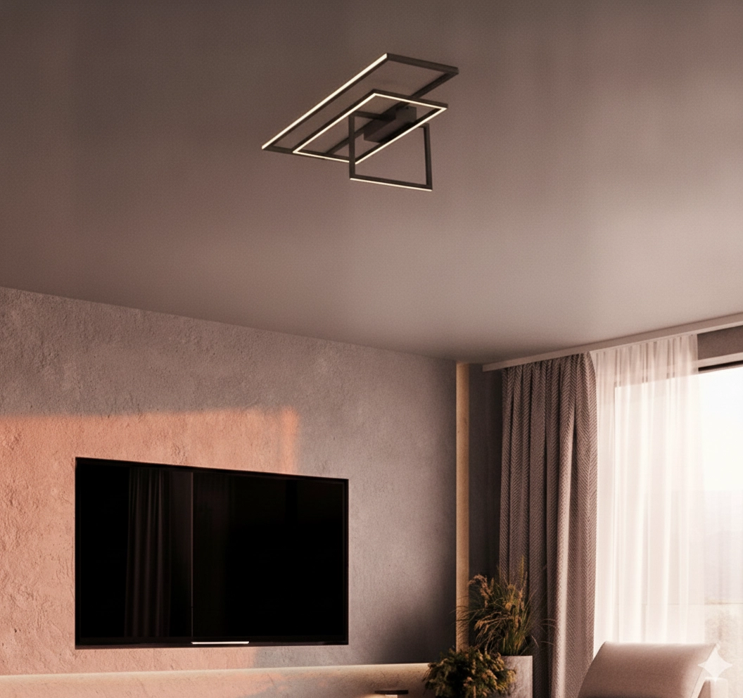 Plafondlamp Clea zwart 92cm