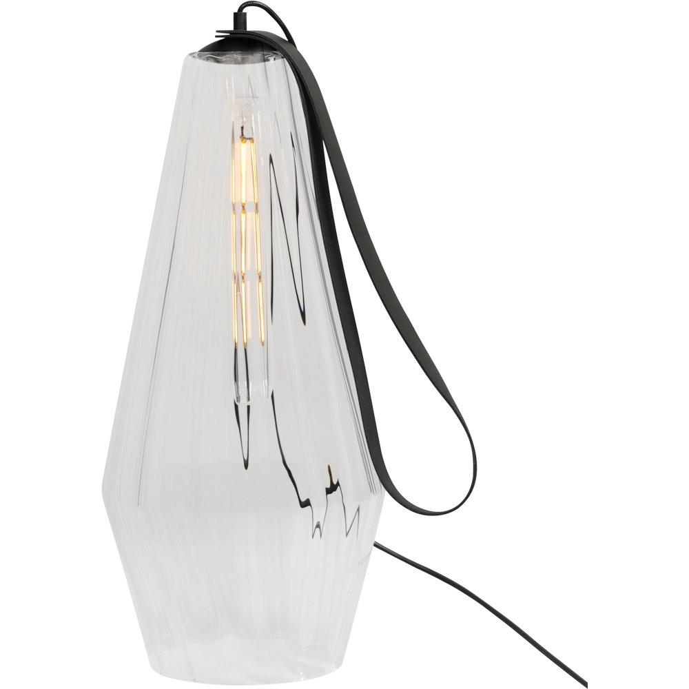 Tafellamp zwart Diamond 80cm met helder glas