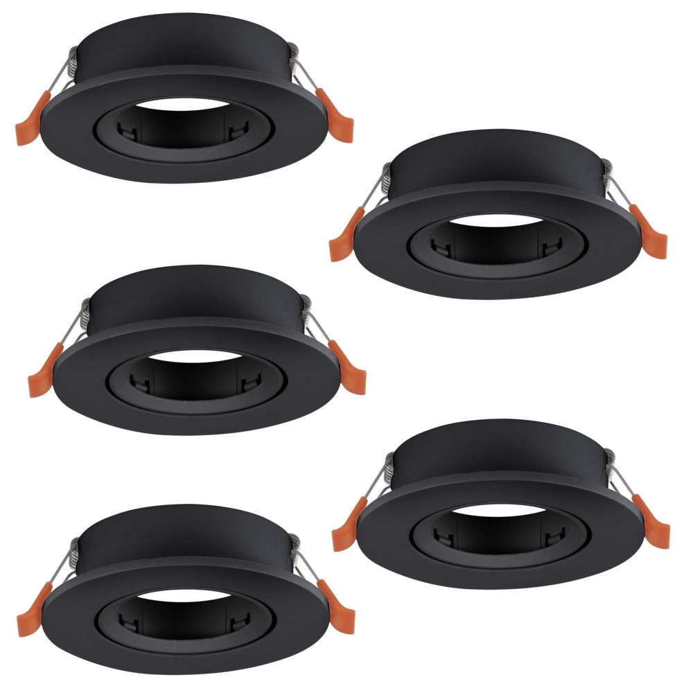 Set van 5 inbouwspots Barranco zwart Ø 9cm