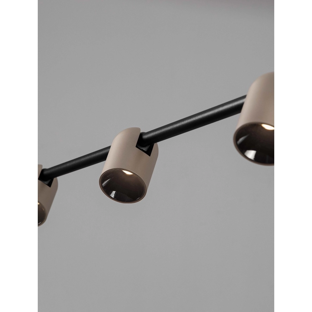 Hanglamp Sirmos zwart met mokka bruin Lyora 5212017461889