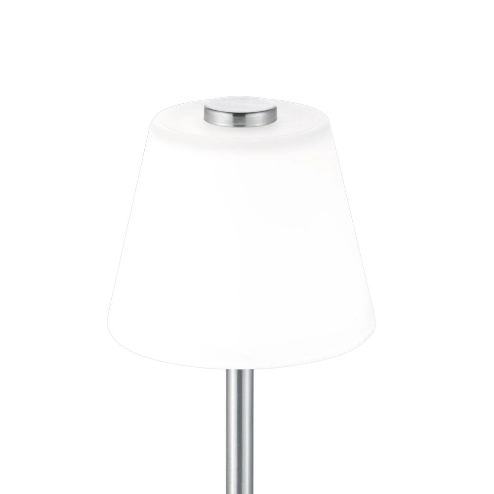 LED lampenkap tafellamp Emerald RVS met wit Trio 4017807371727