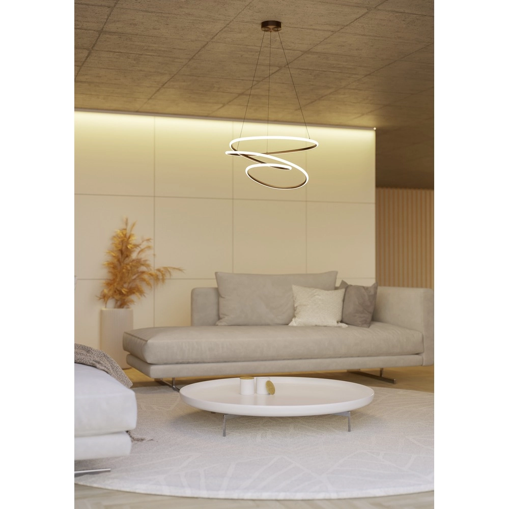 Moderne hanglamp Racale Ø 58cm brons Eglo 9008606391400