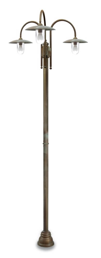Staande lamp Transimeno XL - verouderd messing 3-lichts
