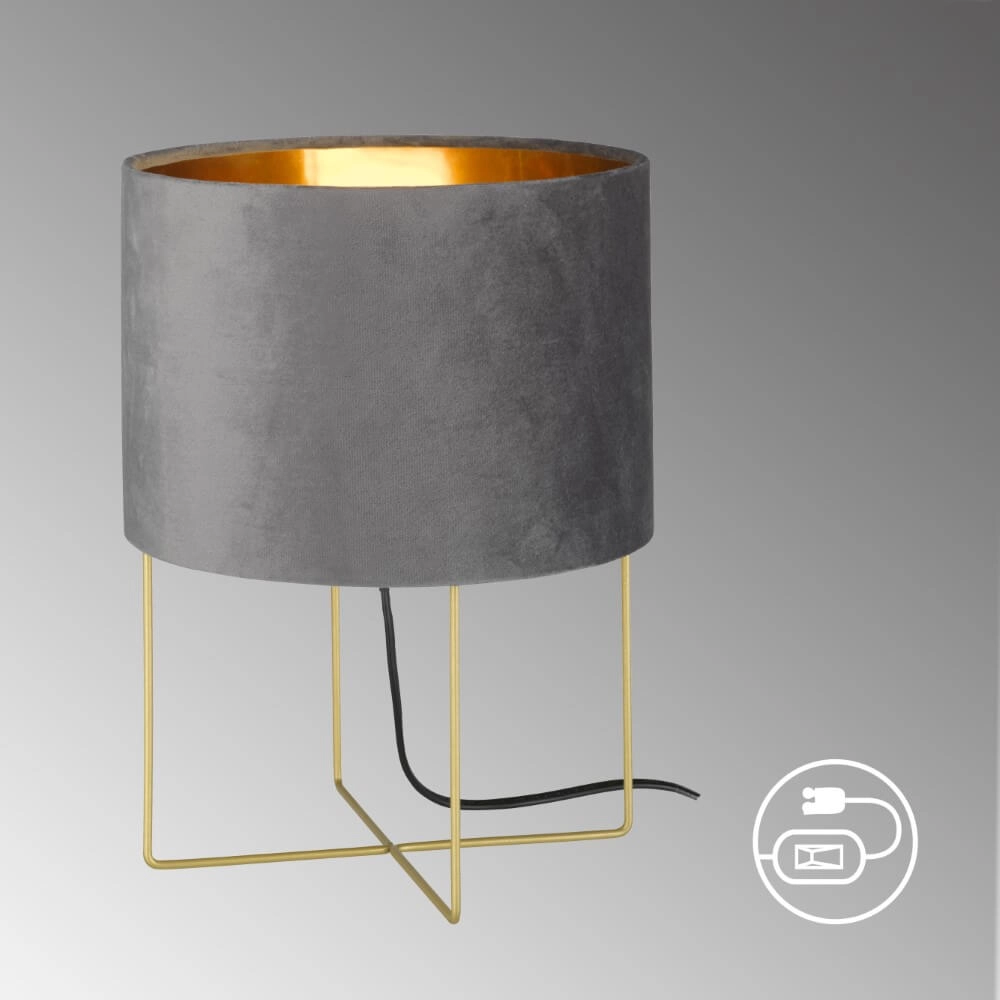 Schemerlamp Aura grijs velvet Fischer & Honsel 4003694504607