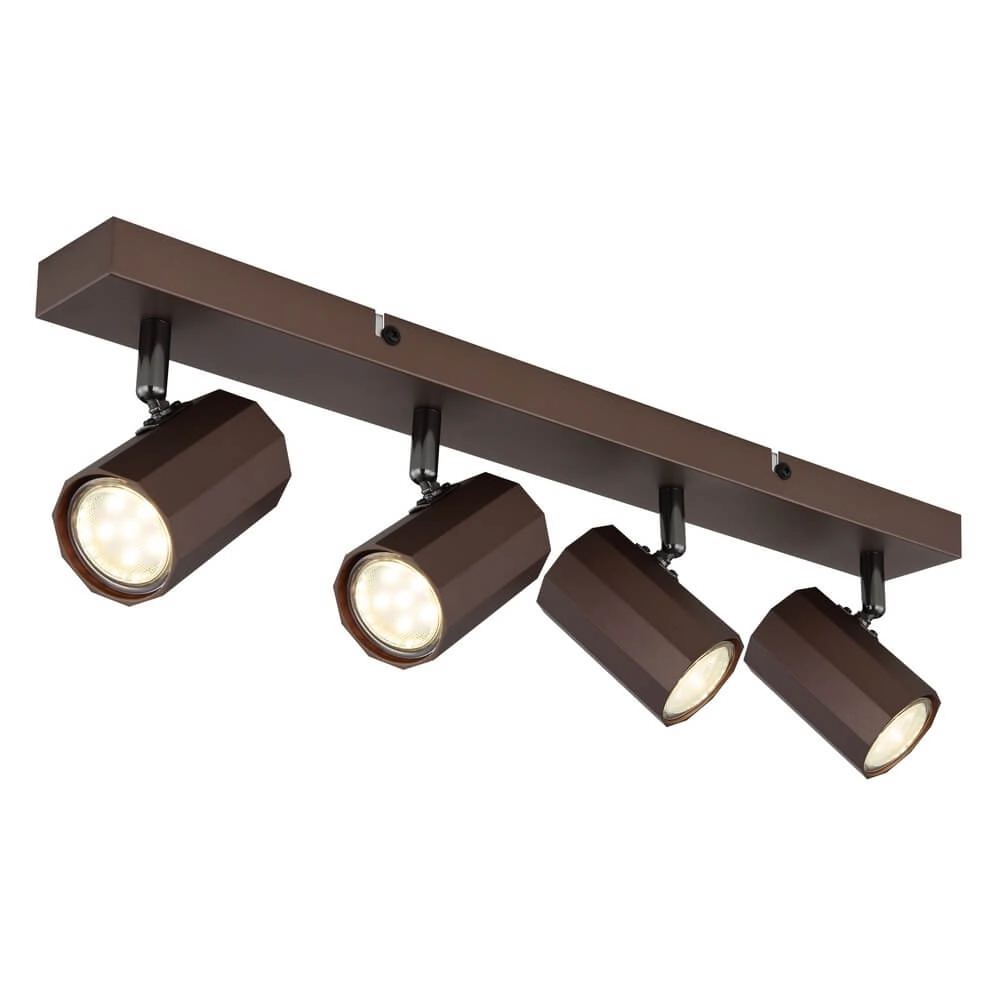 Bronzen plafondlamp James 4-lichts