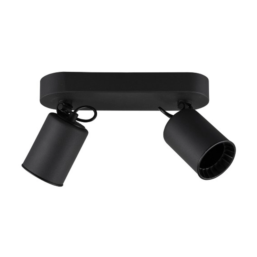 Zwarte plafondlamp Pago met 2 spots