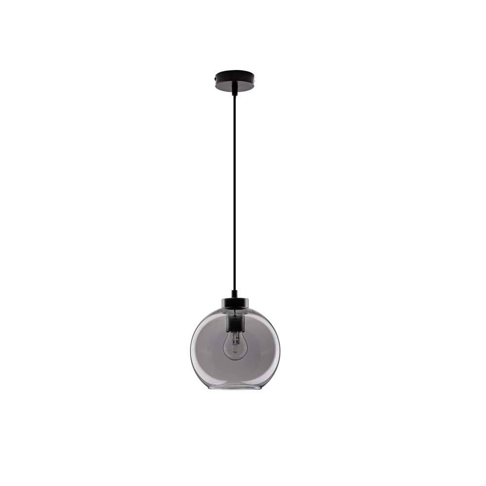Hanglamp Palmer enkel zwart met smoke glas Lyora 5212017430946