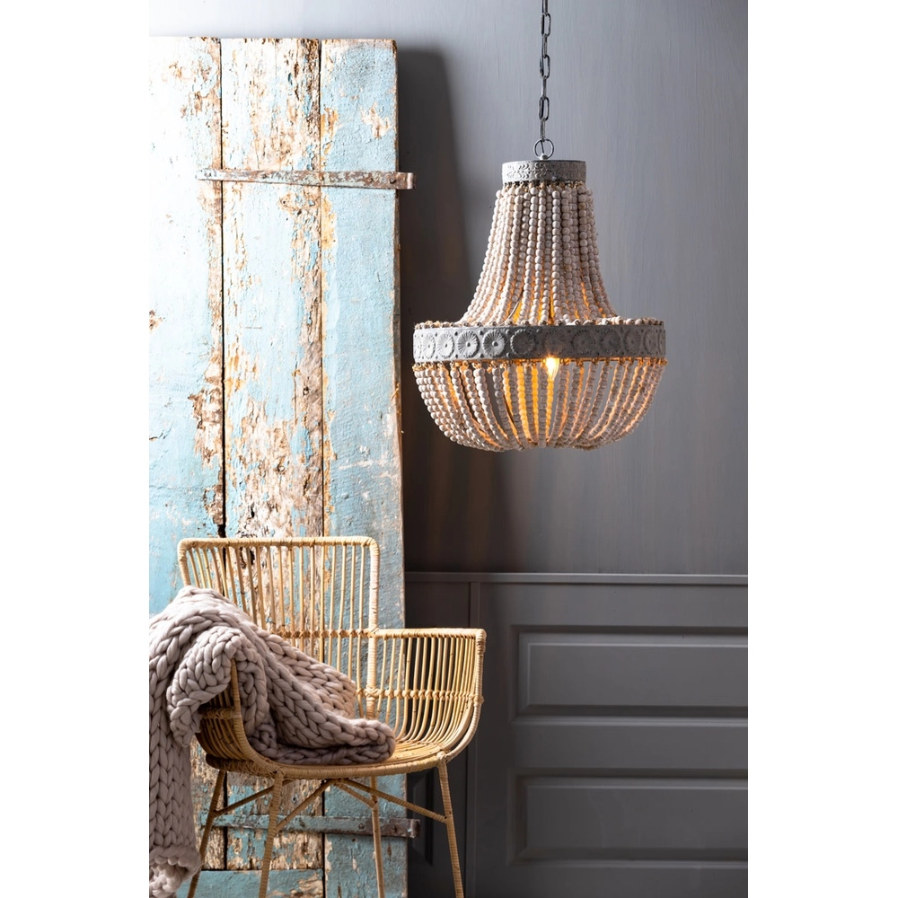 Kralen hanglamp Luna grijs Light & Living 8717807143749