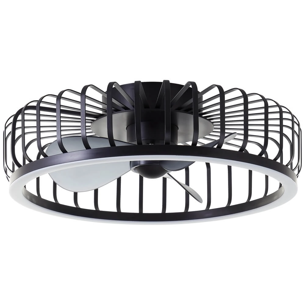 Draadlamp plafondventilator Capo zwart Brilliant 4004353453410