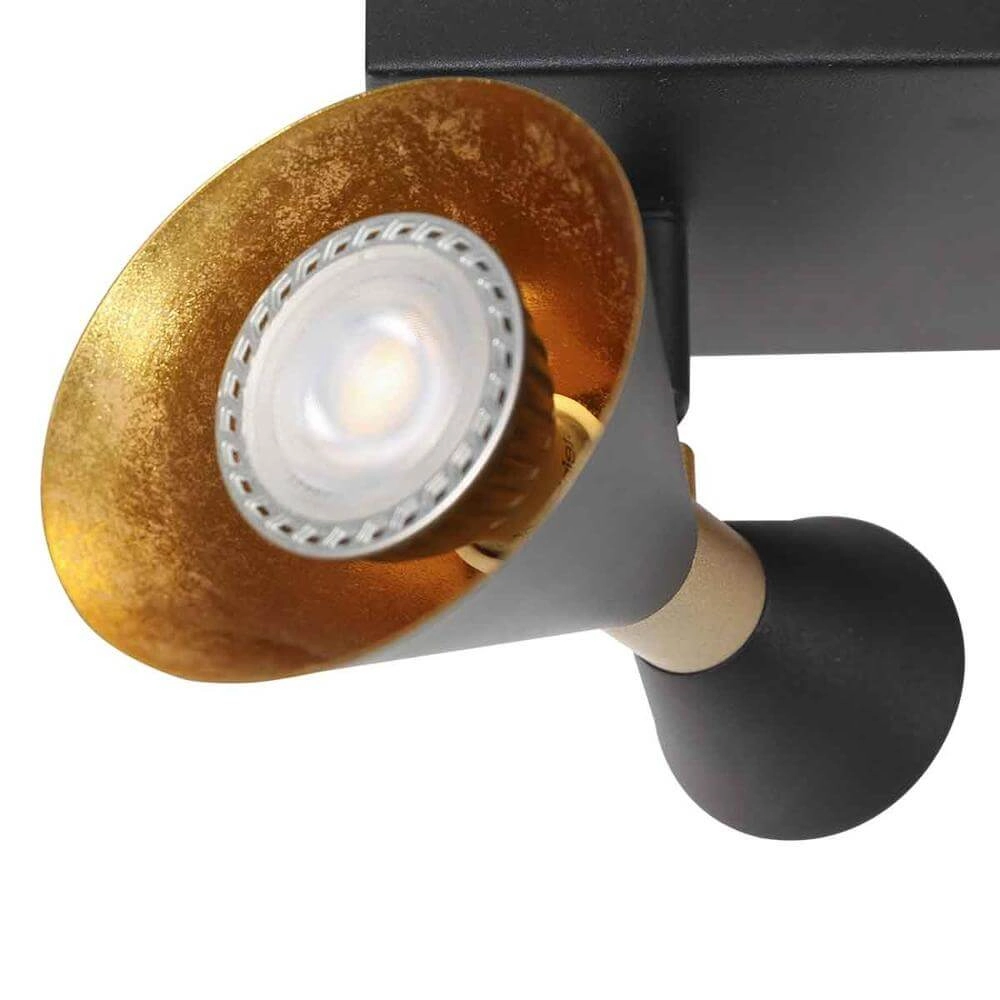 Design plafondlamp Preto zwart met goud dubbel Steinhauer 8712746176292