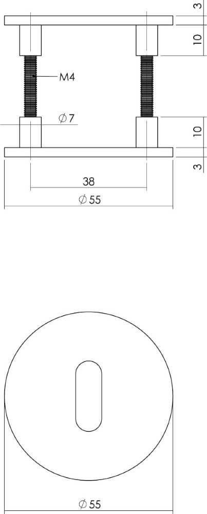 Magneet rozet Tira sleutelgat RVS rond Intersteel 8714186586495