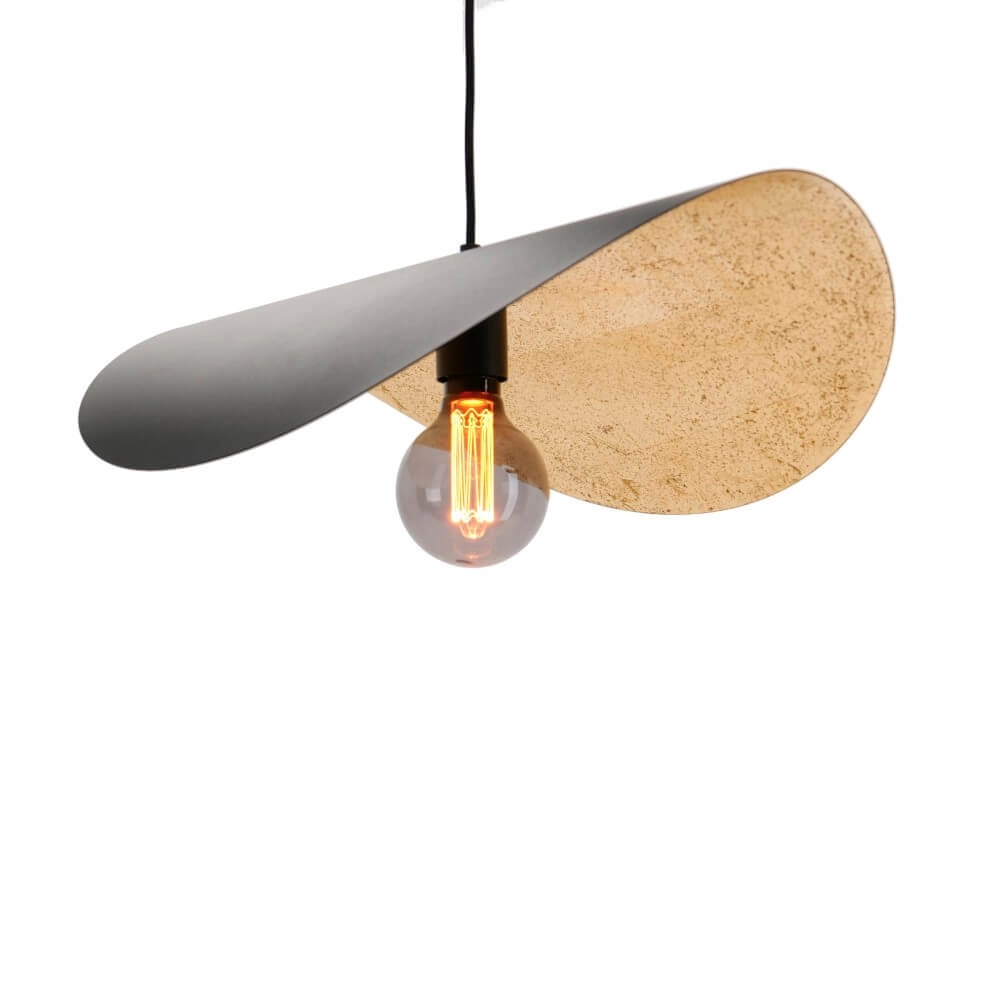 Zwarte hanglamp Saceda met goud Ø 53cm