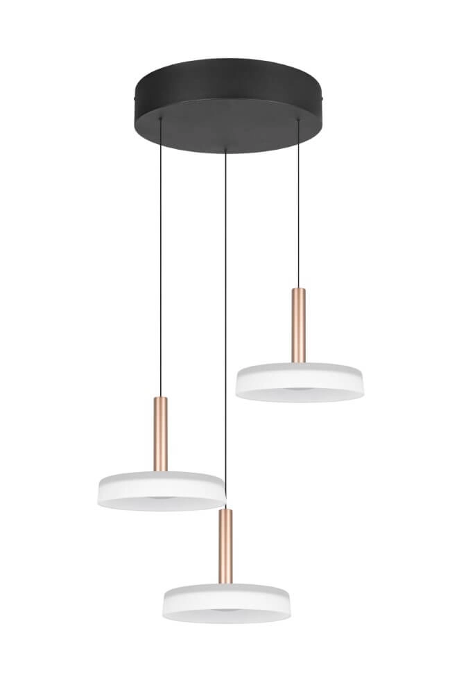 3-lichts led hanglamp Celeste wit glas Trio 4017807627398