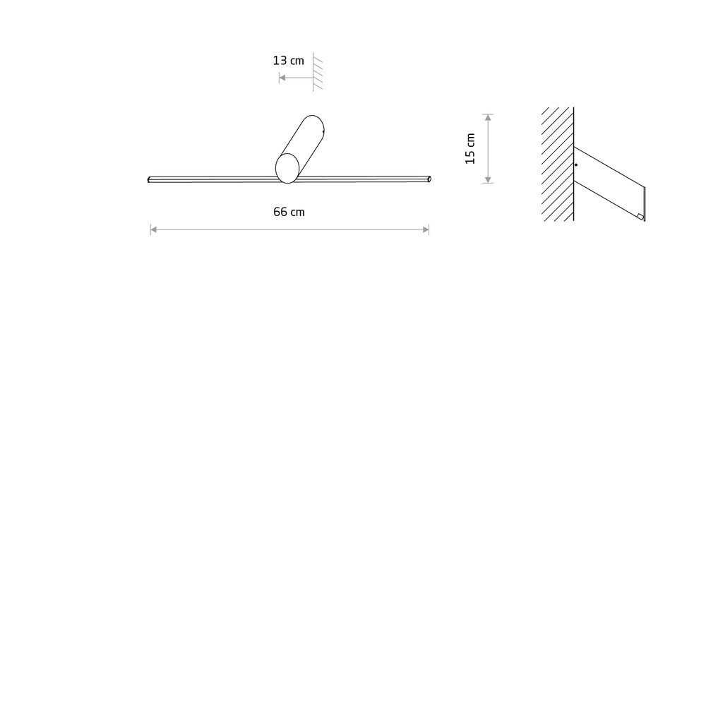 Schilderijlamp Slash Led zwart 66cm Lyora 5903139114318