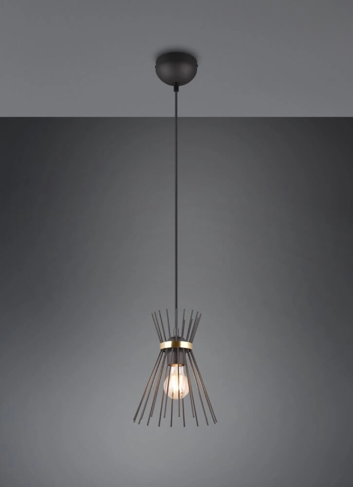 Hanglamp Rod design zwart Trio 4017807576788