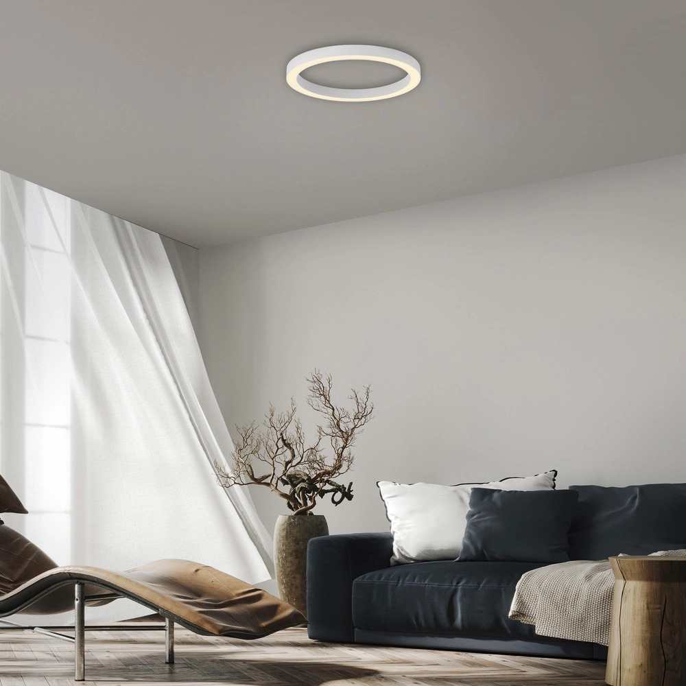 Strakke led plafondlamp Pure Lines Round Ø 50cm - wit Paul Neuhaus 4012248395806