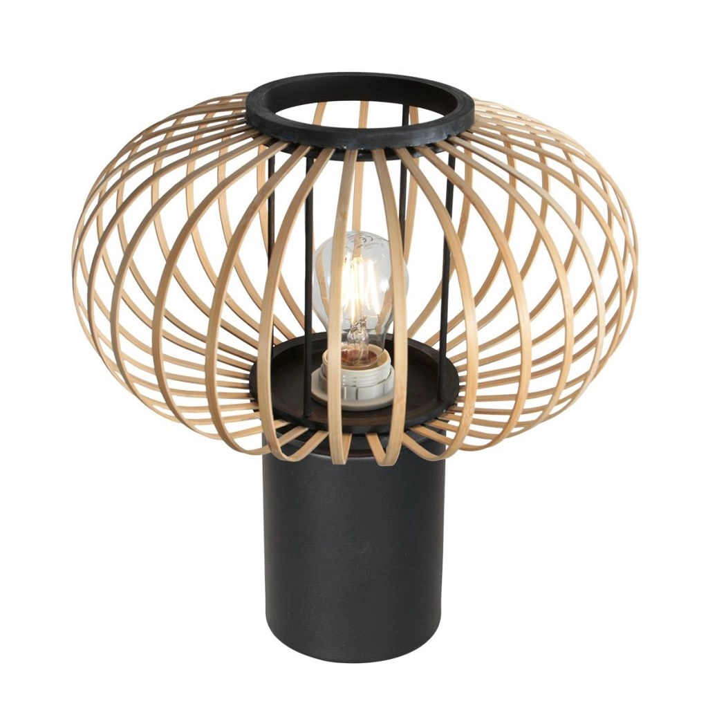 Tafellamp Silva met bamboe kap Ø31cm Steinhauer 8712746182934
