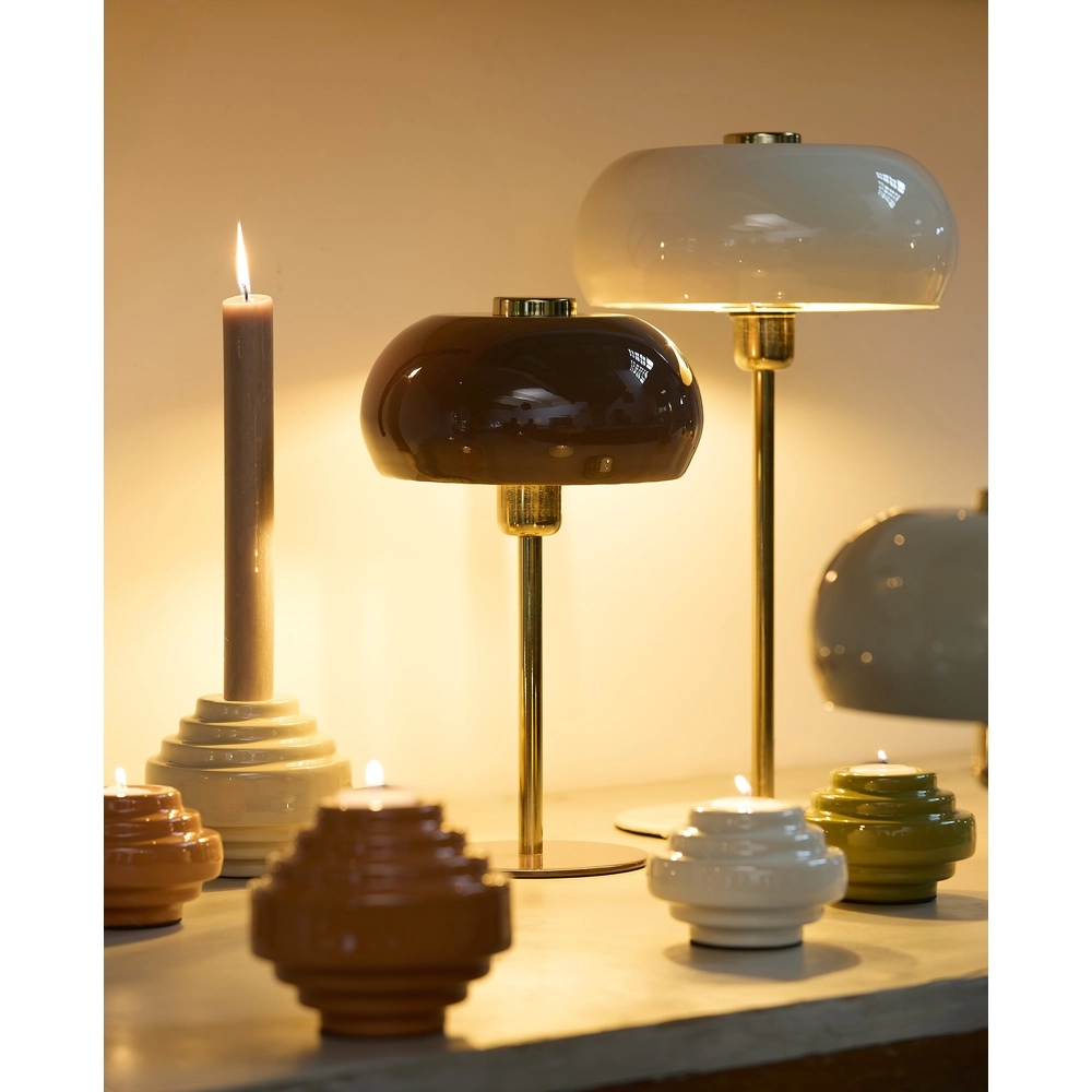 Tafellamp Surin Ø 26cm - glans creme met goud Light & Living 8717807740979