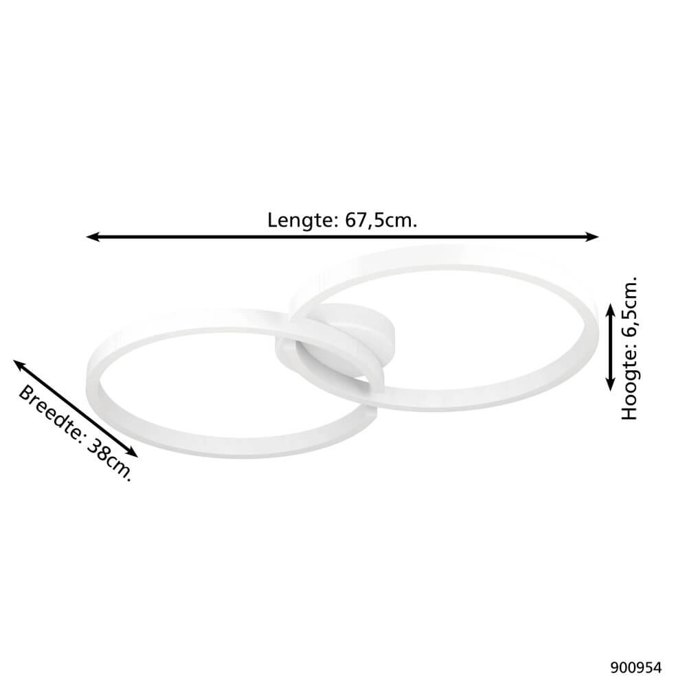 Witte led plafondlamp Amandolo 2-ringen Eglo 9008606275069