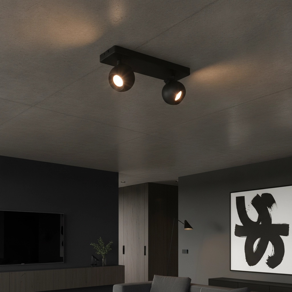 Plafondlamp Bolero bol 2-lichts zwart