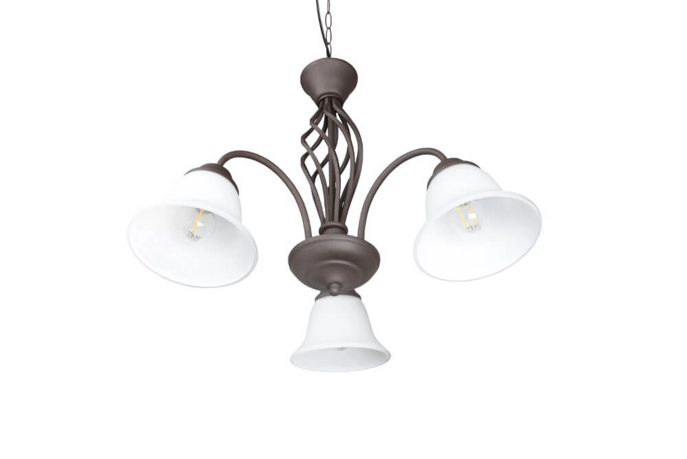 Kroonluchter Rustica 55cm 3-lichts roestbruin