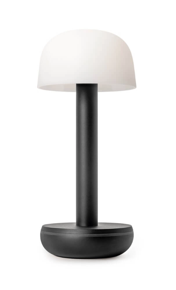 Oplaadbare tafellamp Two Black Frosted