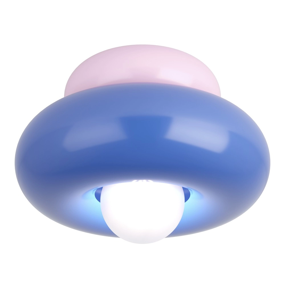 Design plafondlamp Torchiarolo roze met blauw