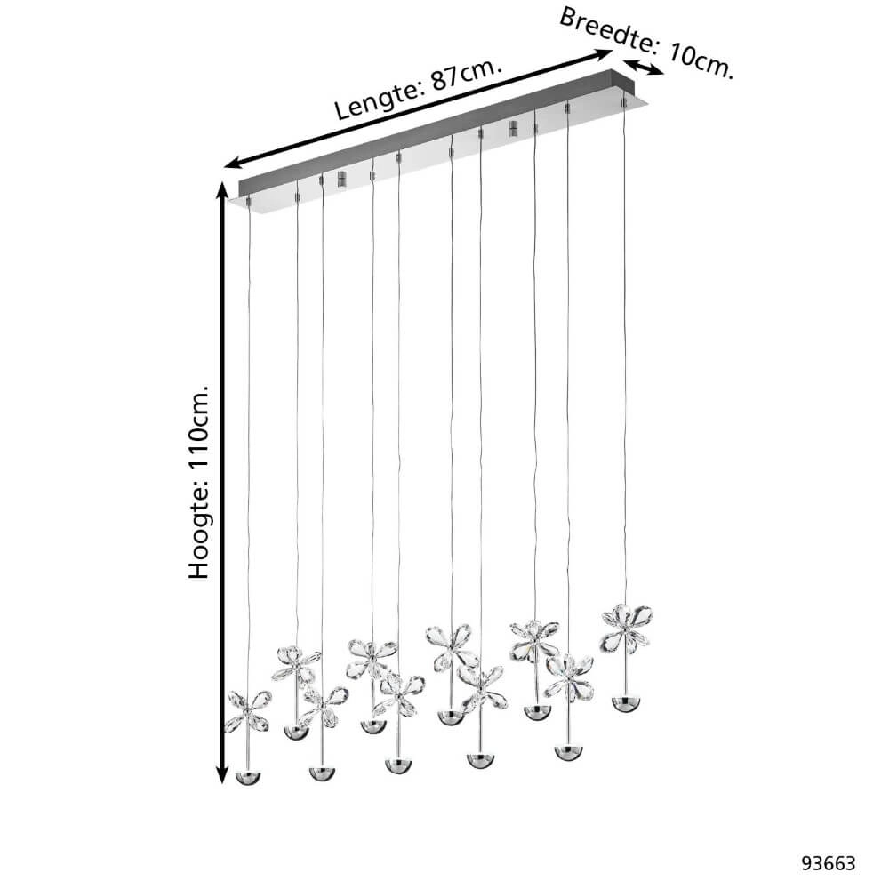 Unieke hanglamp Pianopoli bloemetjes chroom Stars of Light 9002759936631