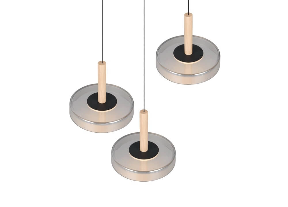 3-lichts led hanglamp Celeste smoke glas Trio 4017807616897